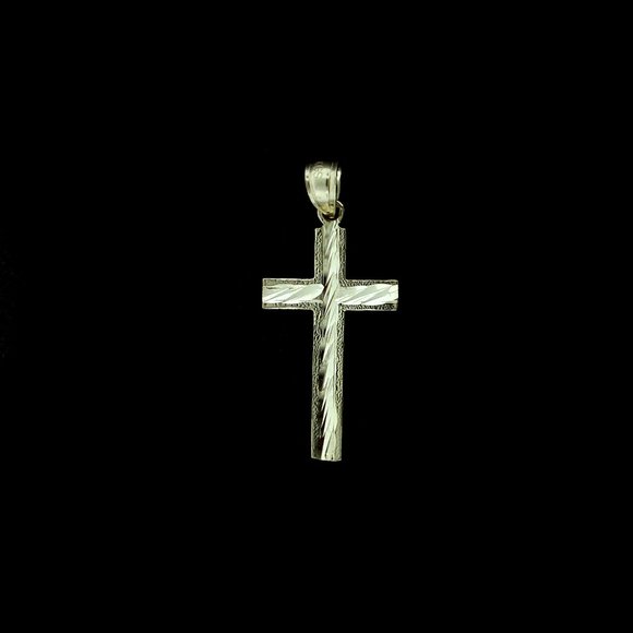 JewelzKing Other - Real 10K Yellow Gold Diamond Cut Cross Pendant